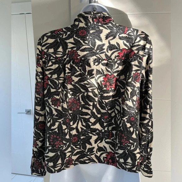 SUNCOO Paris/ Floral long sleeve top/ Button up/ Size US XS (fits like a US M) - Picture 5 of 13